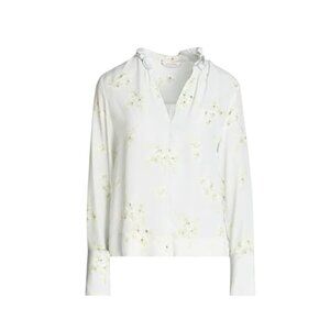 Dorothee Schumacher Floral Blouse Top Shirt Womens 4 Large Green Long Sleeve